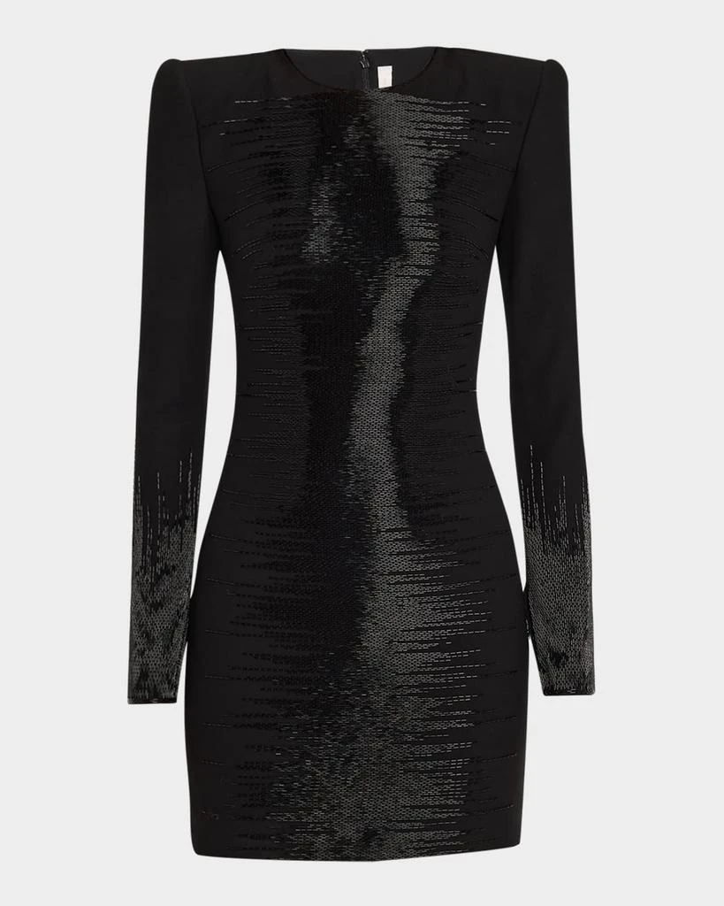 Naeem Khan Beaded Strong-Shoulder Mini Dress 1