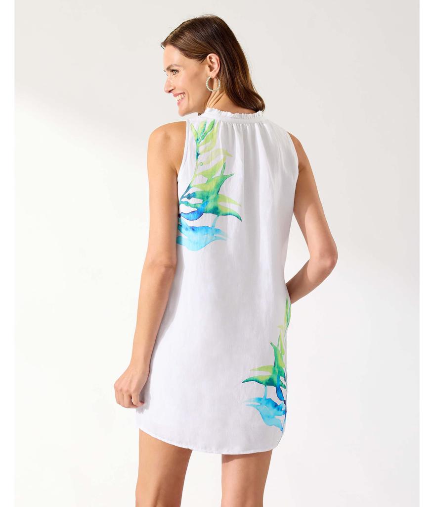 Tommy Bahama Island Cays Seafronds Engineered Split-Neck Dress