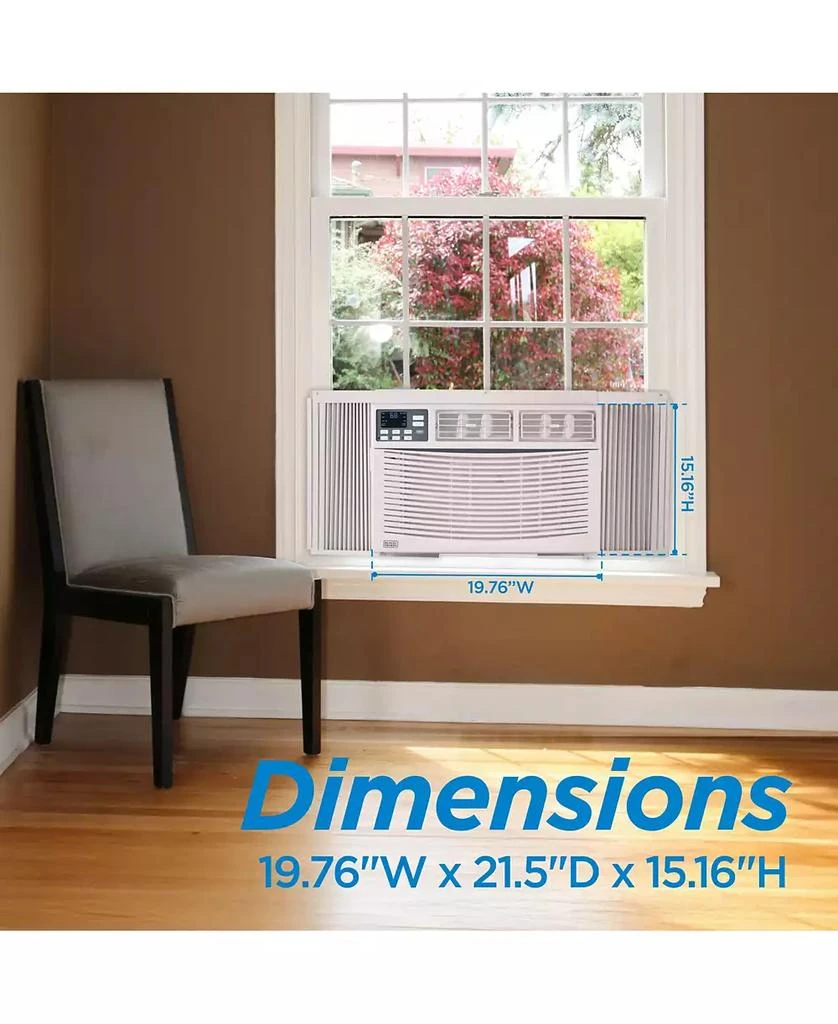 Black & Decker BLACK+DECKER Window Air Conditioner 12,000 BTU, AC Window Unit Cools Up to 450 Square Feet, Window AC Unit with Remote Control, 3 Cooling Speeds and Fan Only Function, BWAC10WTB, White 8