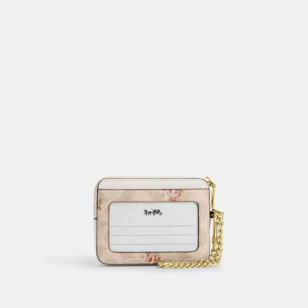 Coach Zip Card Case In Signature Canvas With Floral Print 2