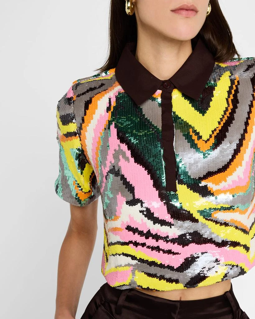 Le Superbe Pop Art Sequined Polo Top 5