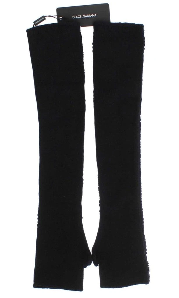Dolce & Gabbana Sequin-Embellished Cashmere Fingerless Women's Gloves 2
