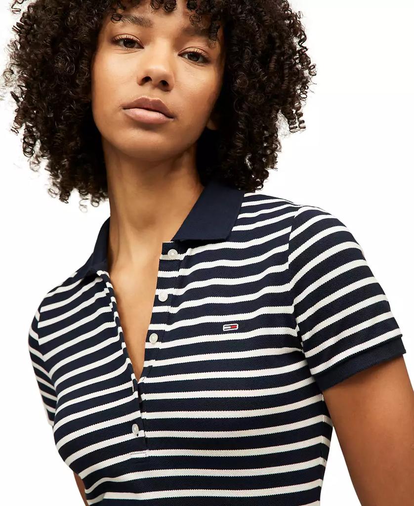 Tommy Jeans Women's Striped Short-Sleeve Midi Polo Dress