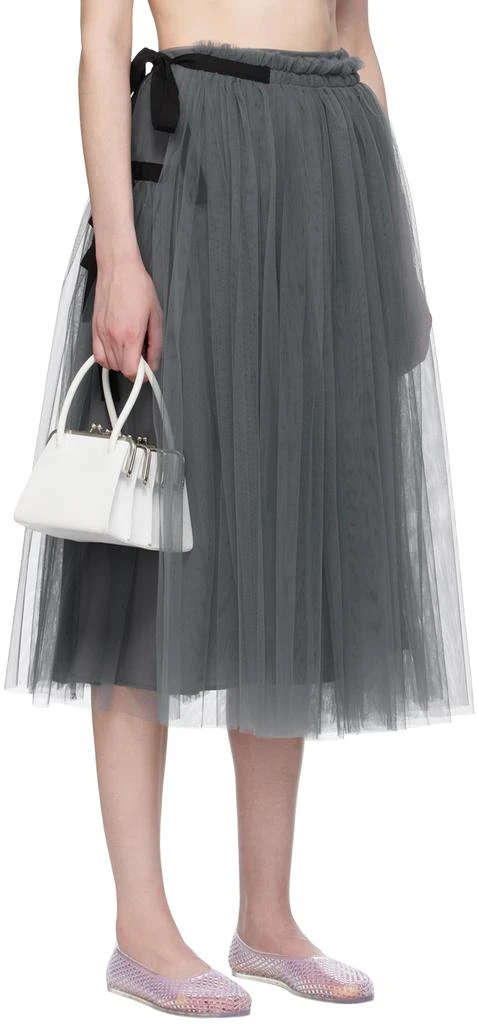 Molly Goddard Gray Lottie Midi Skirt 2