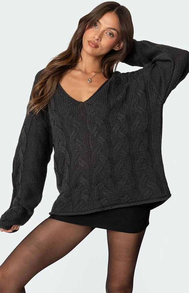 Edikted Inga Oversized Cable Knit Sweater 2