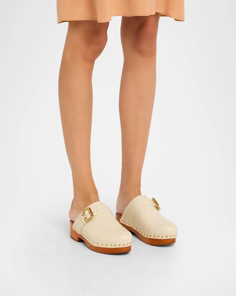 Chloé Jeannette Calf Leather Buckle Clogs 2