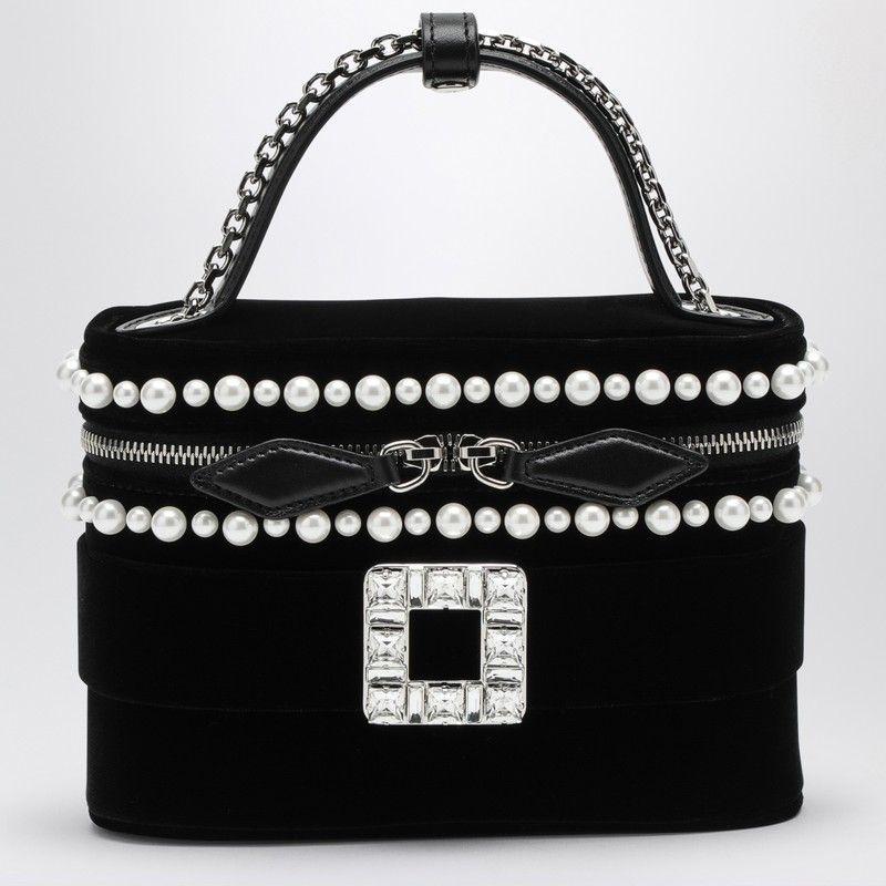 Roger Vivier Roger Vivier Velvet Vanity Bag With Beads Rhinestone Buckle