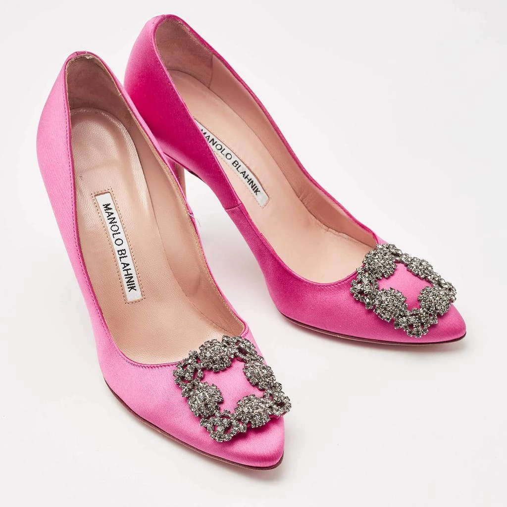 Manolo Blahnik Manolo Blahnik Pink Satin Hangisi Pumps Size 35.5 4