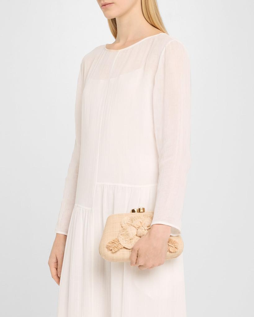 Rafe Rosie Flower Straw Clutch Bag