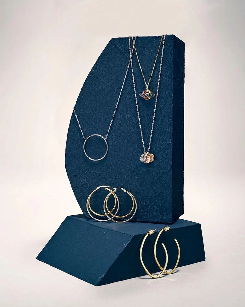 AQUA Double Hoop Earrings in 18K Gold-Plated Sterling Silver and Sterling Silver - Exclusive 3