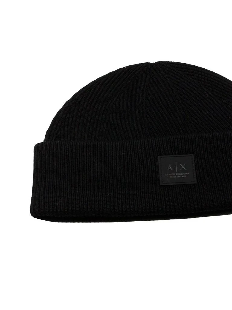 Armani Exchange Armani Exchange Logo Patch Knitted Beanie 2