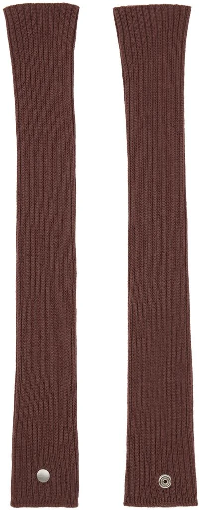 Rick Owens Brown Porterville Ribbed Arm Warmers 2