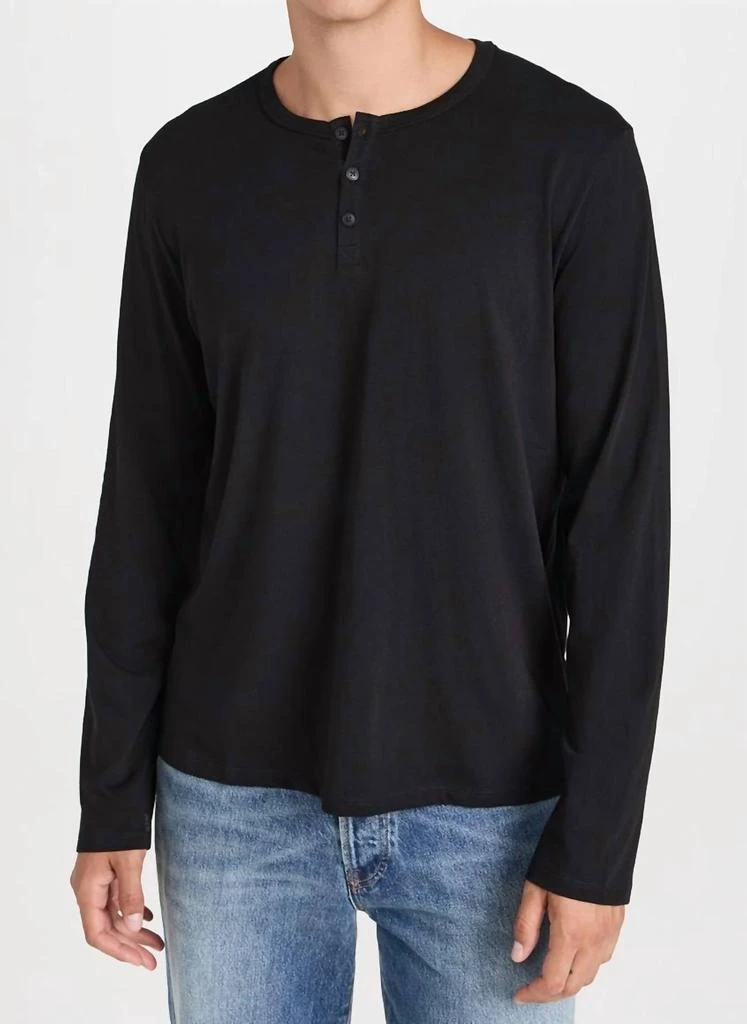 ATM Atm - Classic Jersey Long Sleeve Henley Top 1