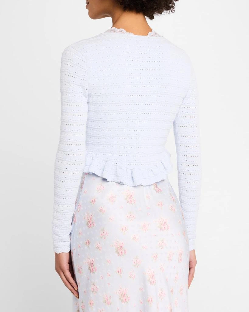 LOVESHACKFANCY Rogan Ruffle-Hem Cardigan 3