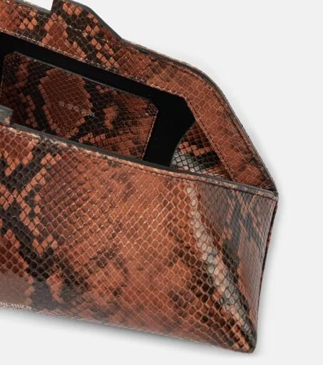 The Attico 8.30PM Small snake-print leather clutch 3