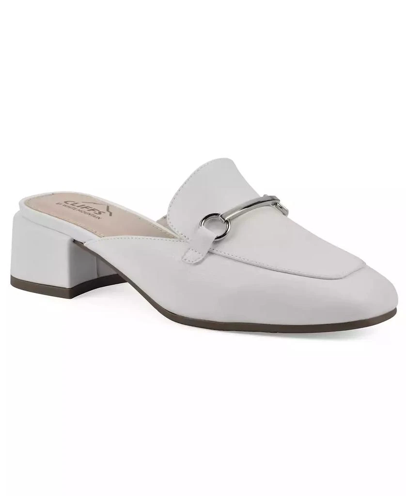 White Mountain Quin Low Block Heeled Mule 1