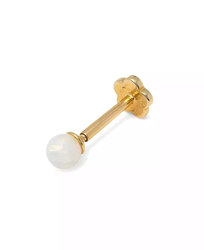 Curata Jewelry Solid 14k Gold 18G 3mm Created Fire Opal Labret Cartilage Stud
