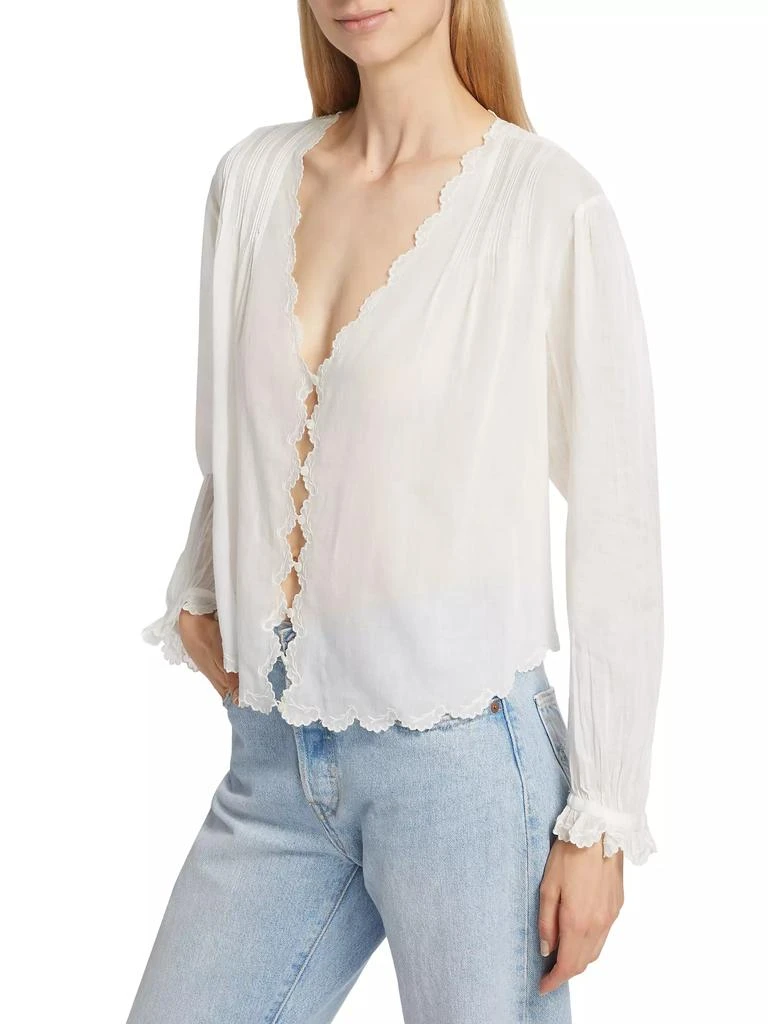 DÔEN Elayne Cotton Scallop Blouse 4