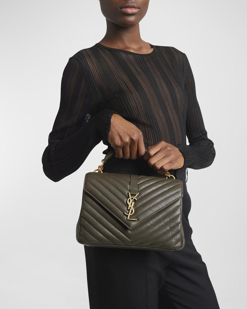 Yves Saint Laurent YSL Logo Stitch Leather Shoulder bag