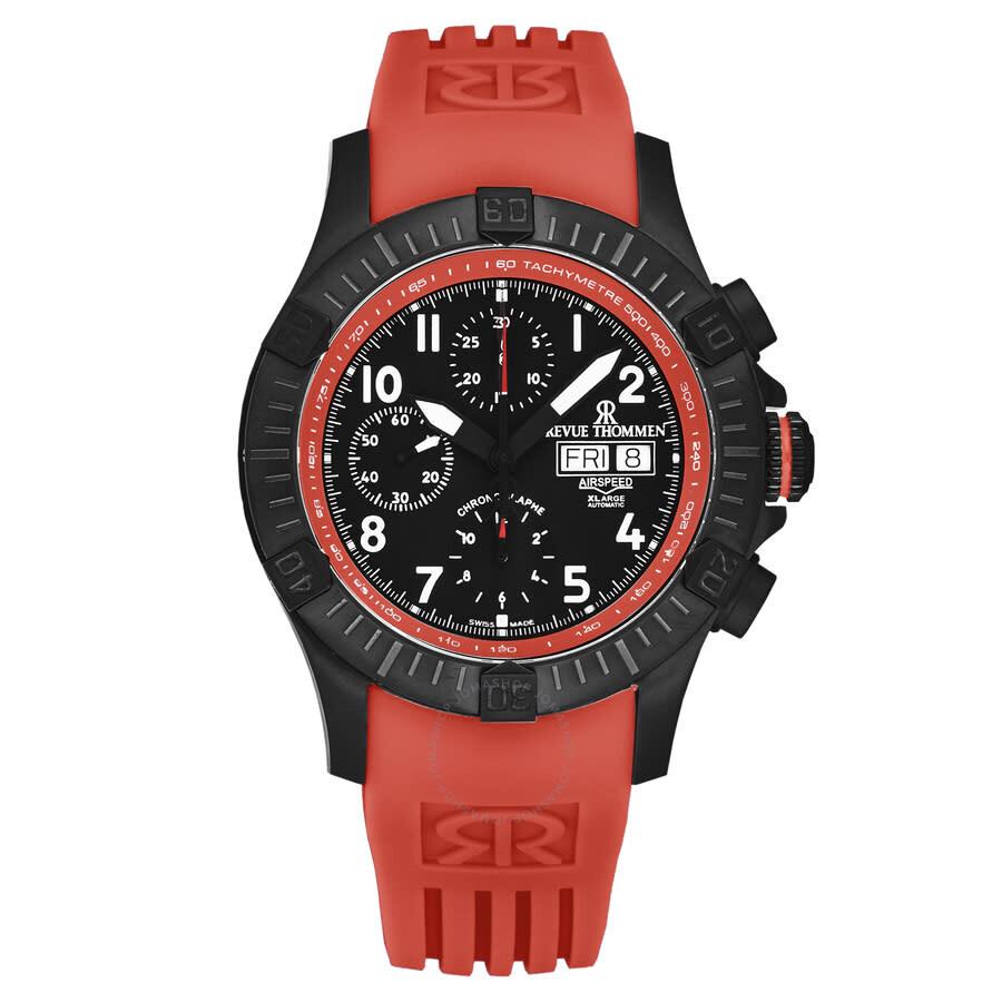 Revue Thommen Air speed Chronograph Black Dial Men's Watch 16071.6776