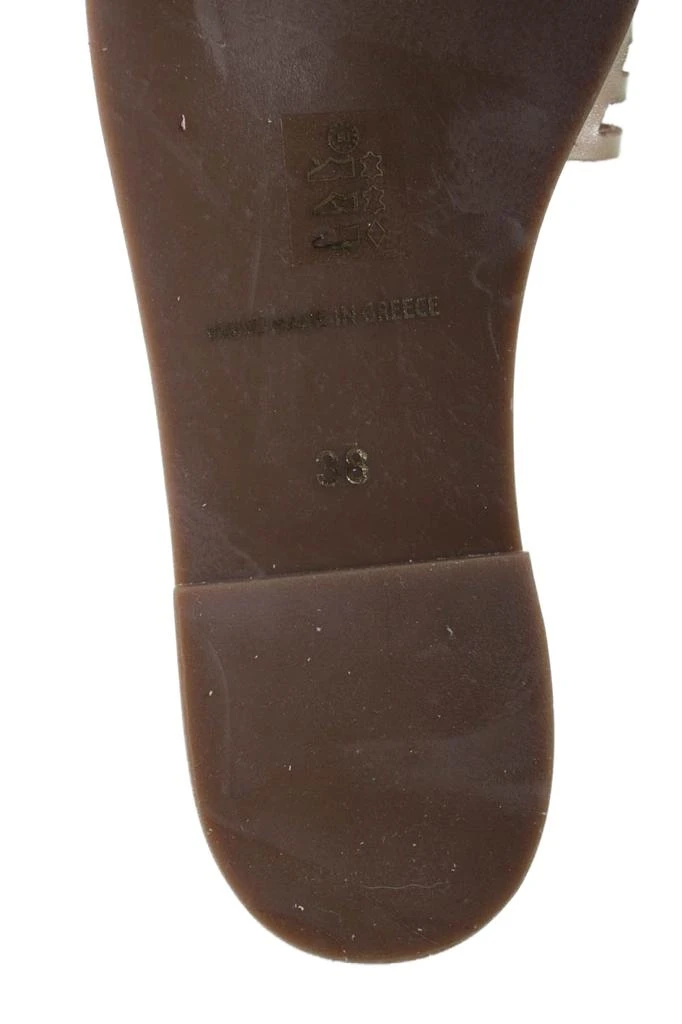 Designer Zoes Athens Women's Open Toe Slip-On Flat Handmade Sandals Gold 6