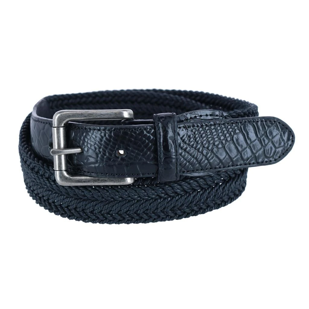 Toneka Waxed Braided Belt with Croc Print Ends 4