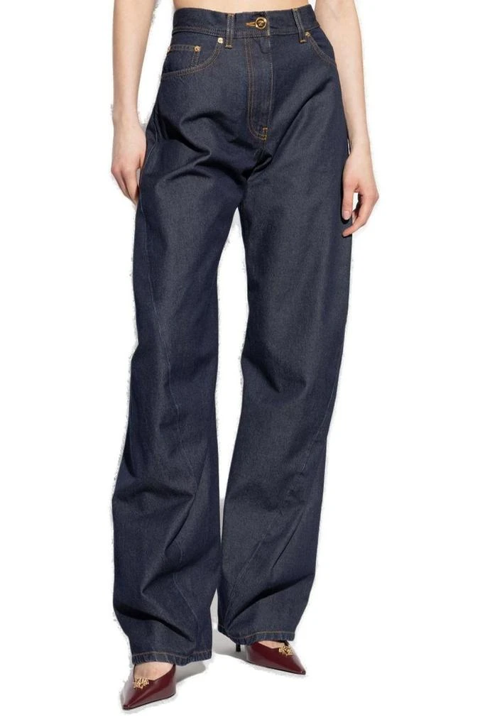 Versace Versace Logo-Patch Wide Leg Jeans 2