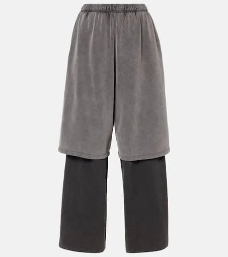Acne Studios Layered cotton fleece sweatpants 1