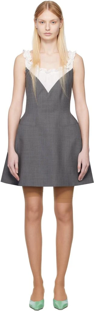 Gray & White Patchwork Pleated Collar Minidress  On Sale Now with Up to  41% Off | Discover Exclusive Deals & Savings at BeyondStyle  Authentic  Shushu/Tong short dresses|women with Limited-Time Discounts,