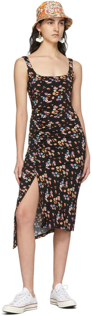 knee length dresses for ladies PACO RABANNE Size XS Multi-Color Striped Ribbed Cotton Blend Midi Dress   Sui Generis Designer Consignment