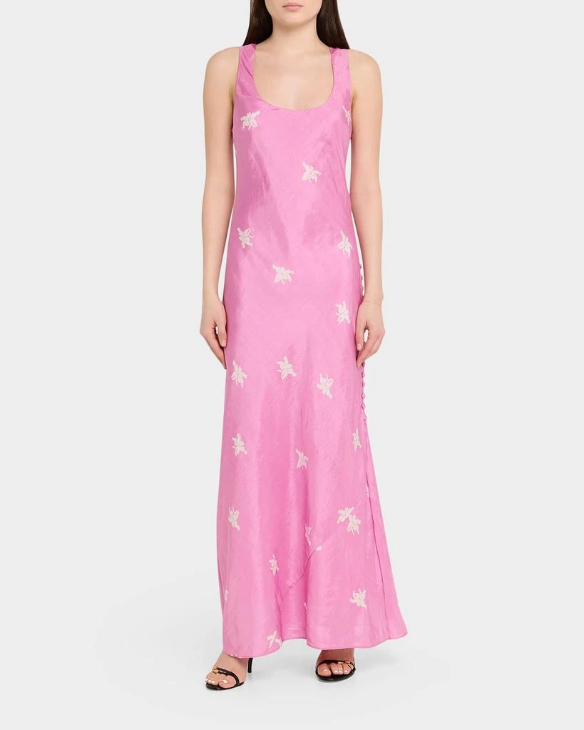 Alix of Bohemia Adele Silk Jasmine-Print Maxi Slip Dress 2