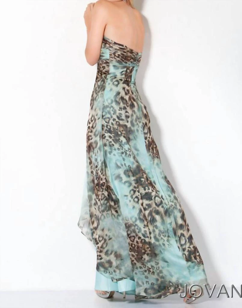 Shop Strapless Evening Gown In Blue, Turquoise, Brown, Tan on Sale at  BeyondStyle  Get 57% Off Strapless Evening Gown In Blue, Turquoise, Brown,  Tan with Limited-Time Flash Deals, Exclusive Discounts, and