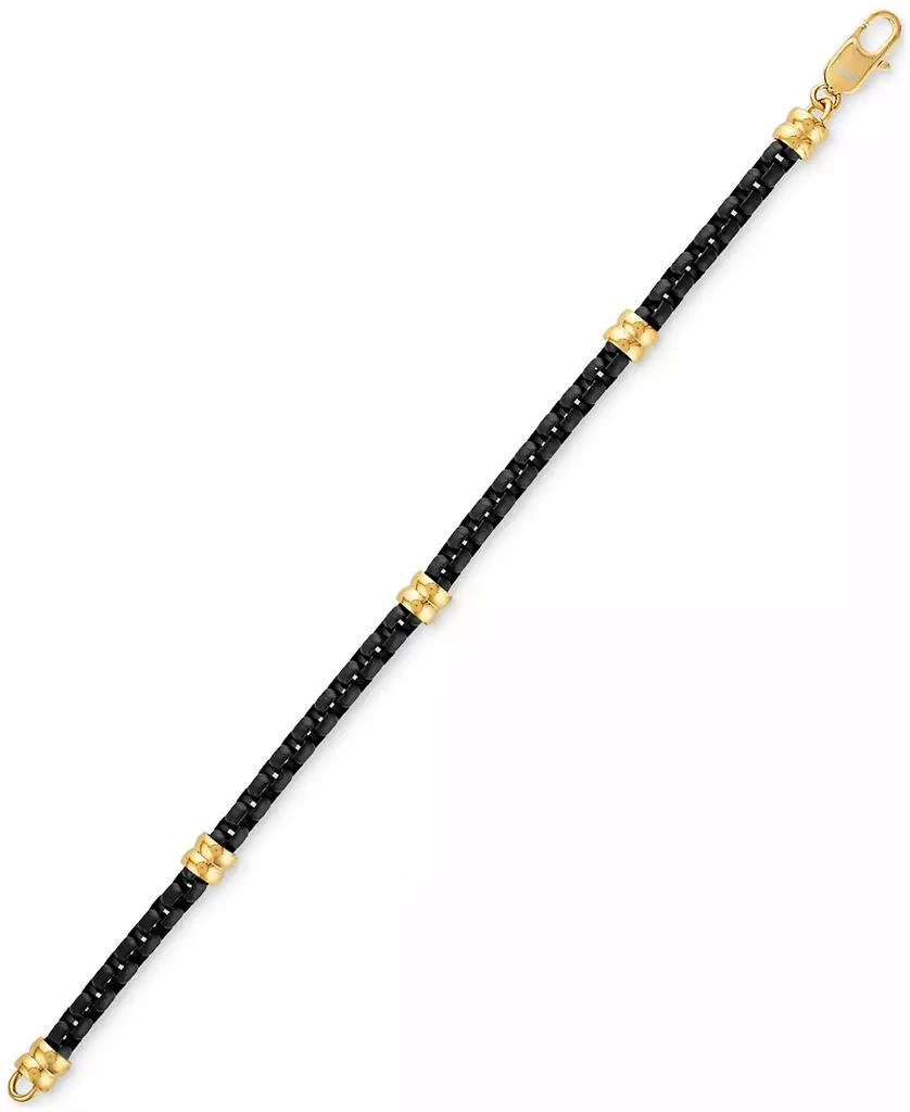Esquire Men's Jewelry Box Link Chain Bracelet in Black & Gold-Tone Ion Plated Stainless Steel, Exclusively at Macy's 10