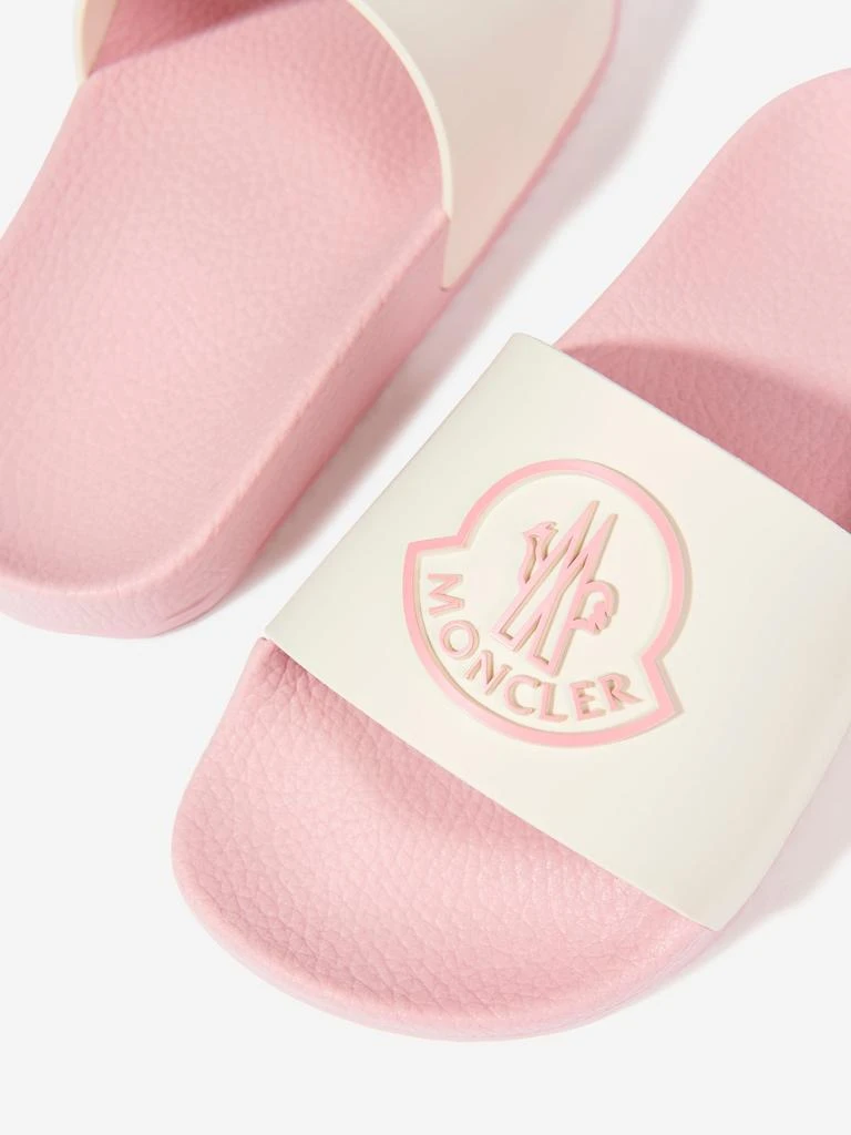 Moncler Moncler Enfant Kids Petit Basile Logo Sliders in Pink 3