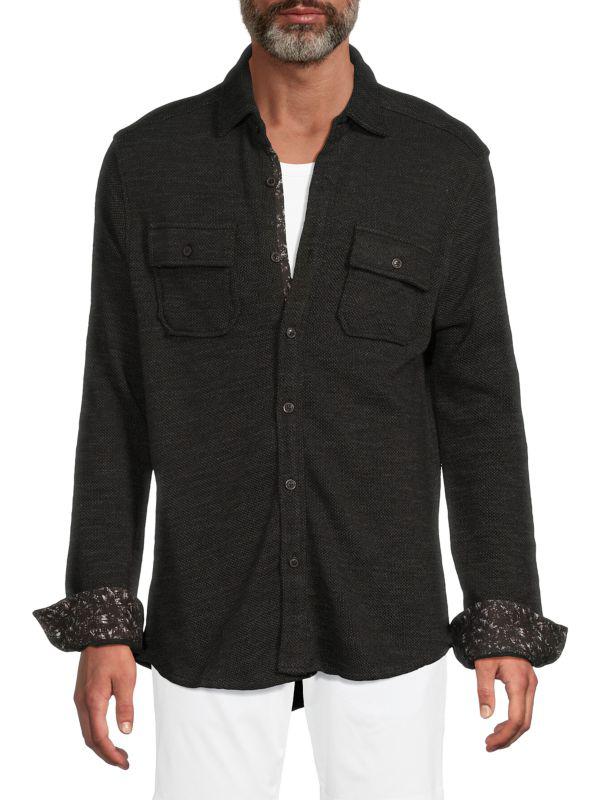 Robert Graham Wayne Curved Hem Cotton-Blend Shirt