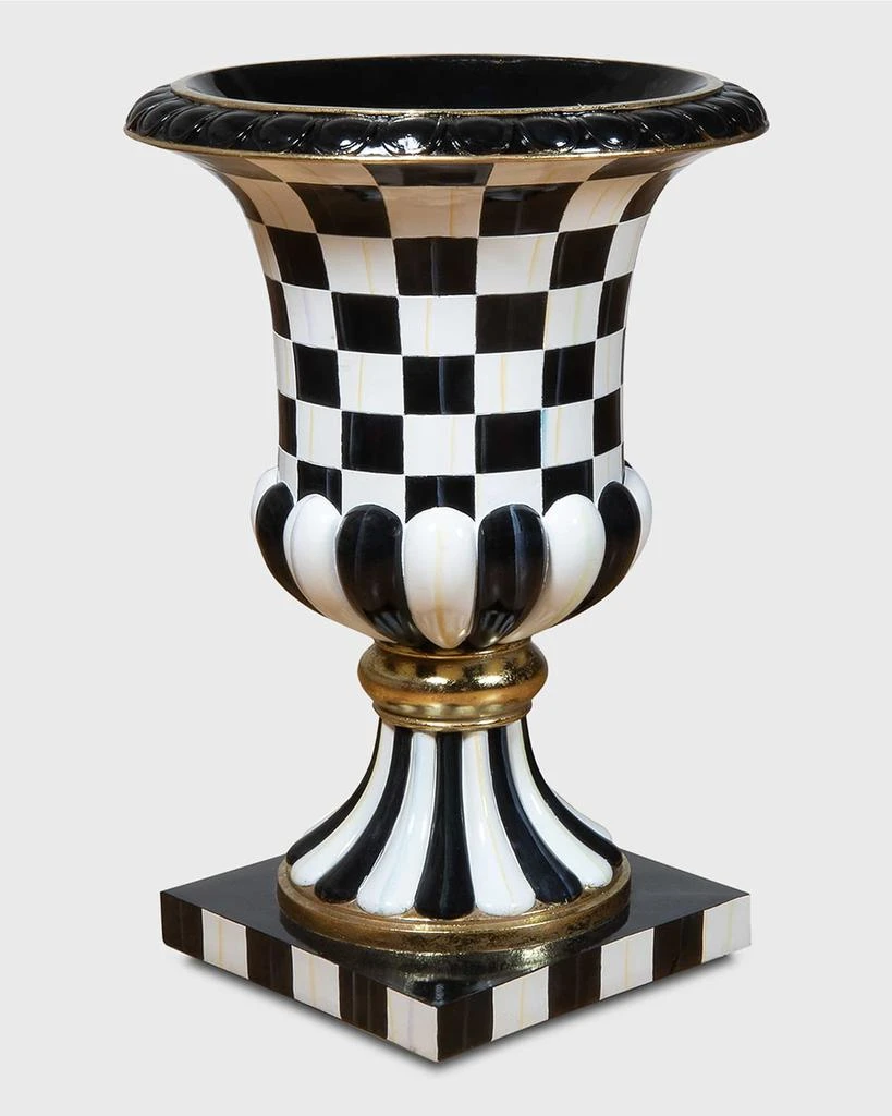 MacKenzie-Childs Courtly Check Pedestal Urn 1