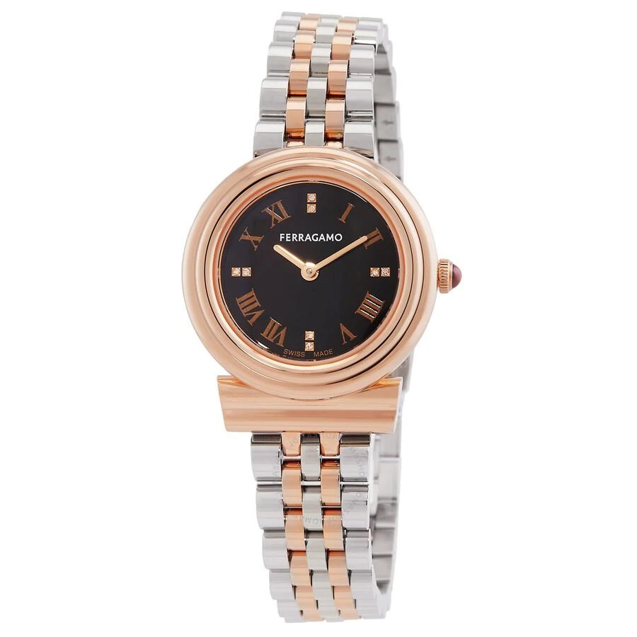 Salvatore Ferragamo Gancini Quartz Black Dial Ladies Watch SFMV01824 1