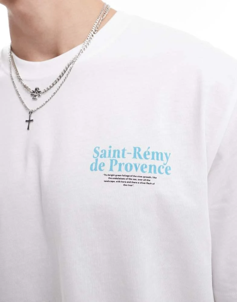 Jack & Jones Jack & Jones oversized t-shirt with french print in white 3