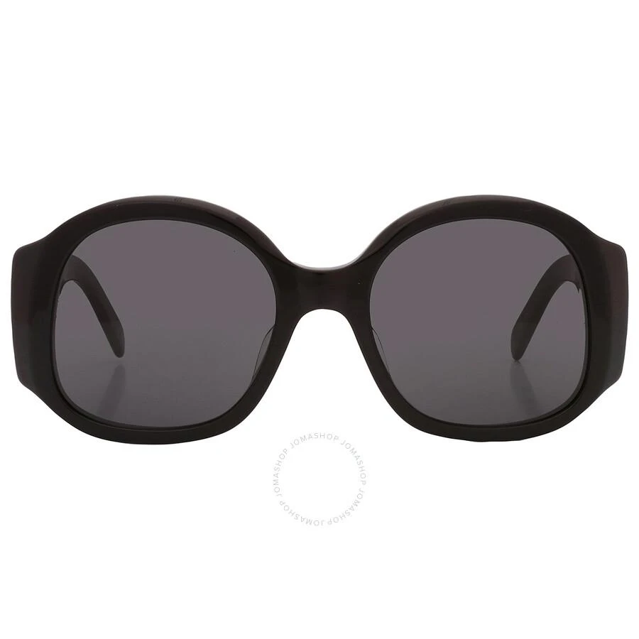 Celine Maxi Triomphe Smoke Round Ladies Sunglasses CL40305U 01A 54 1