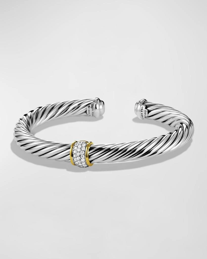 David Yurman Cable Classics Bracelet with Diamonds and Gold