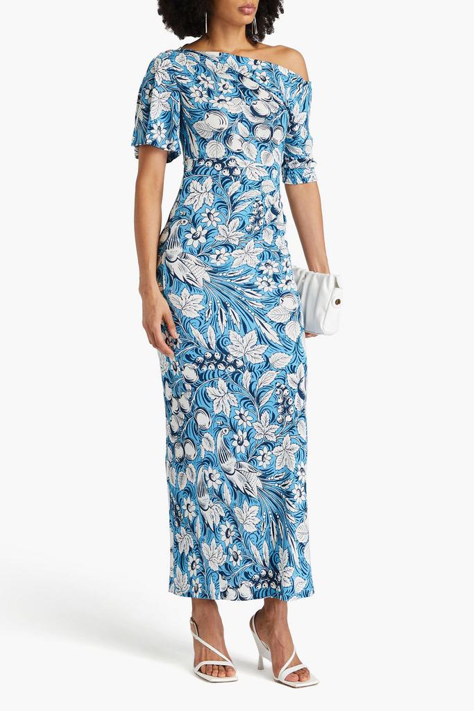 Diane von Furstenberg Wittrock one-shoulder printed jersey maxi dress