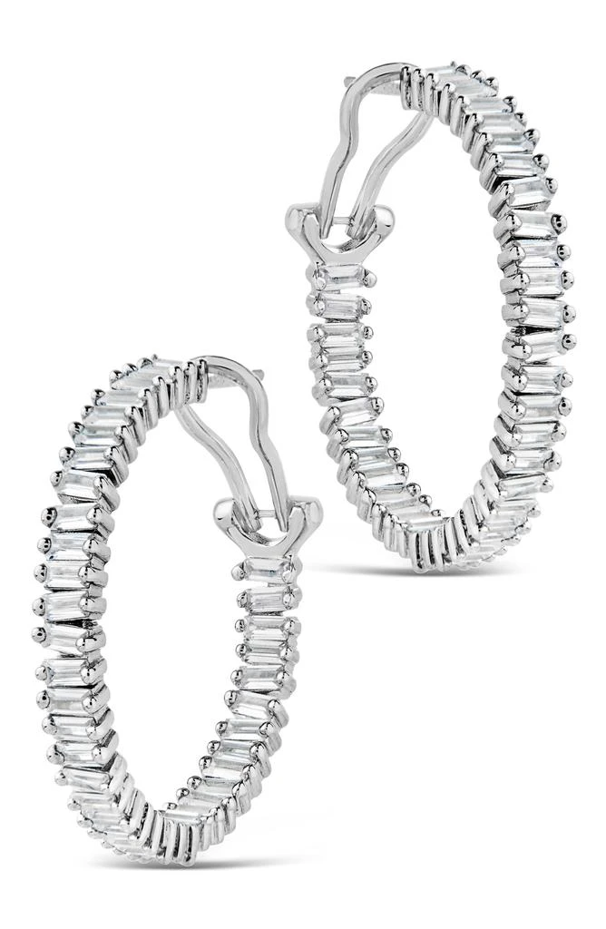 Sterling Forever Mischa Cubic Zirconia Inside Out Hoop Earrings 4