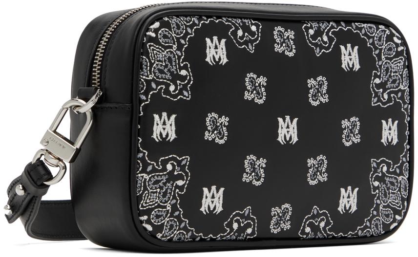AMIRI Black Bandana Embroidered Camera Case Bag - Crossbody