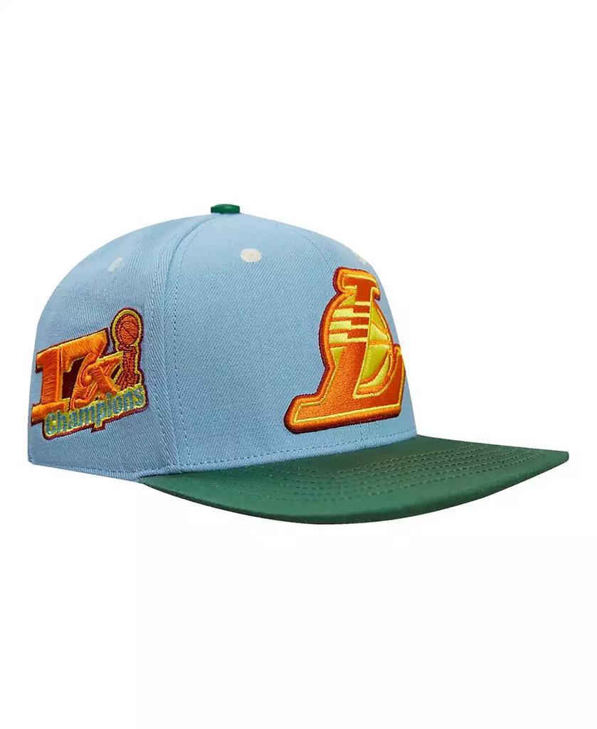 Pro Standard Men's Light Blue/Green Los Angeles Lakers Retro Program 2-Tone Snapback Hat