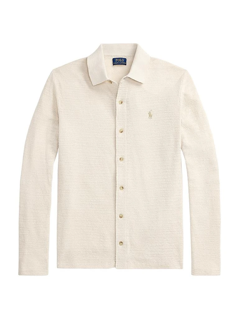 Ralph Lauren Textured Cotton-Linen Shirt Sweater