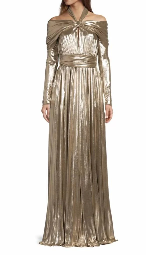 Giambattista Valli Giambattista Valli - Halter Neck Draped Bodice Laminated Jersey Gown 4