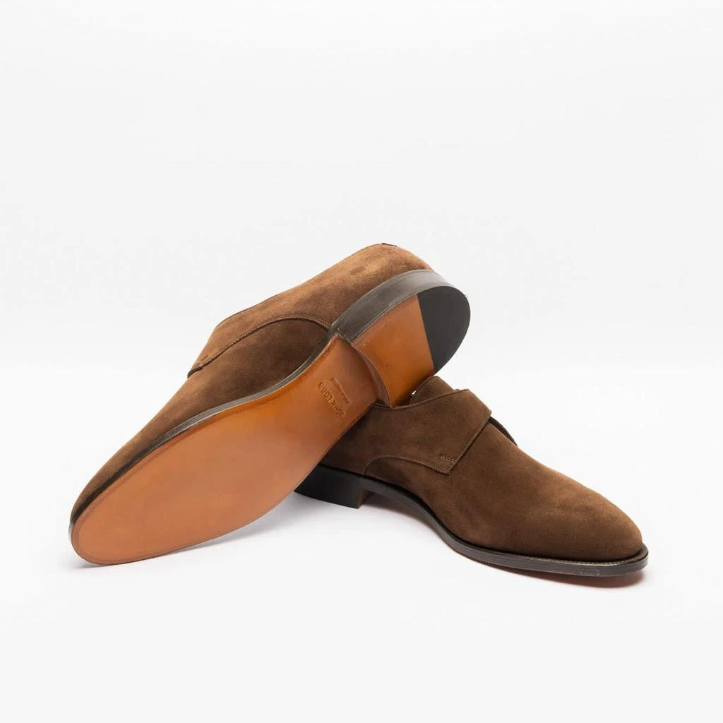 John Lobb Ashill Dark Brown Suede Monk Strap Shoe 4