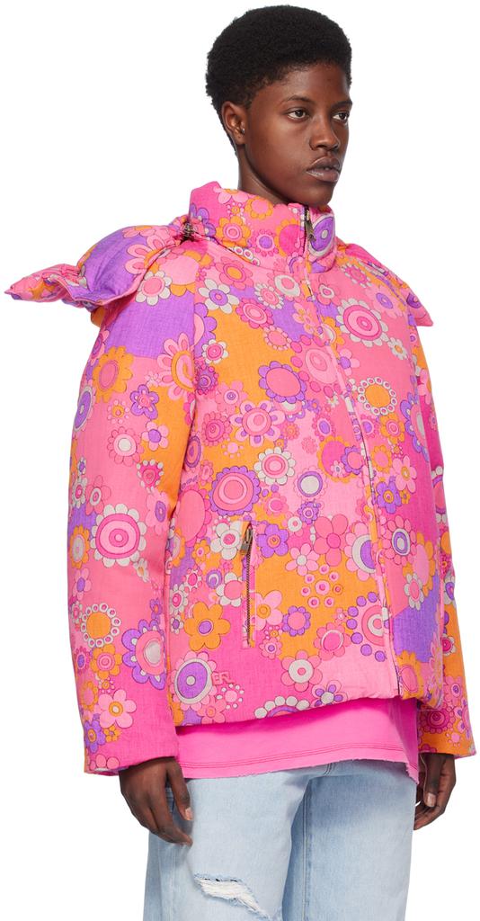 ERL Pink Floral Down Jacket