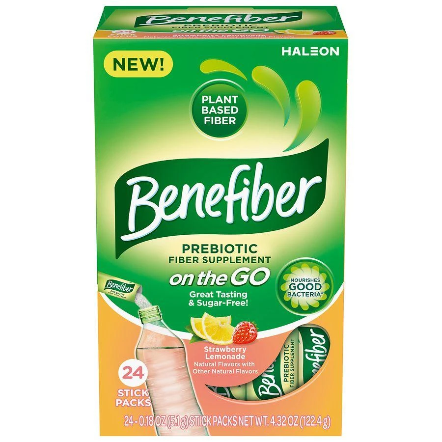 Benefiber On The Go Prebiotic Fiber Supplement Strawberry Lemonade