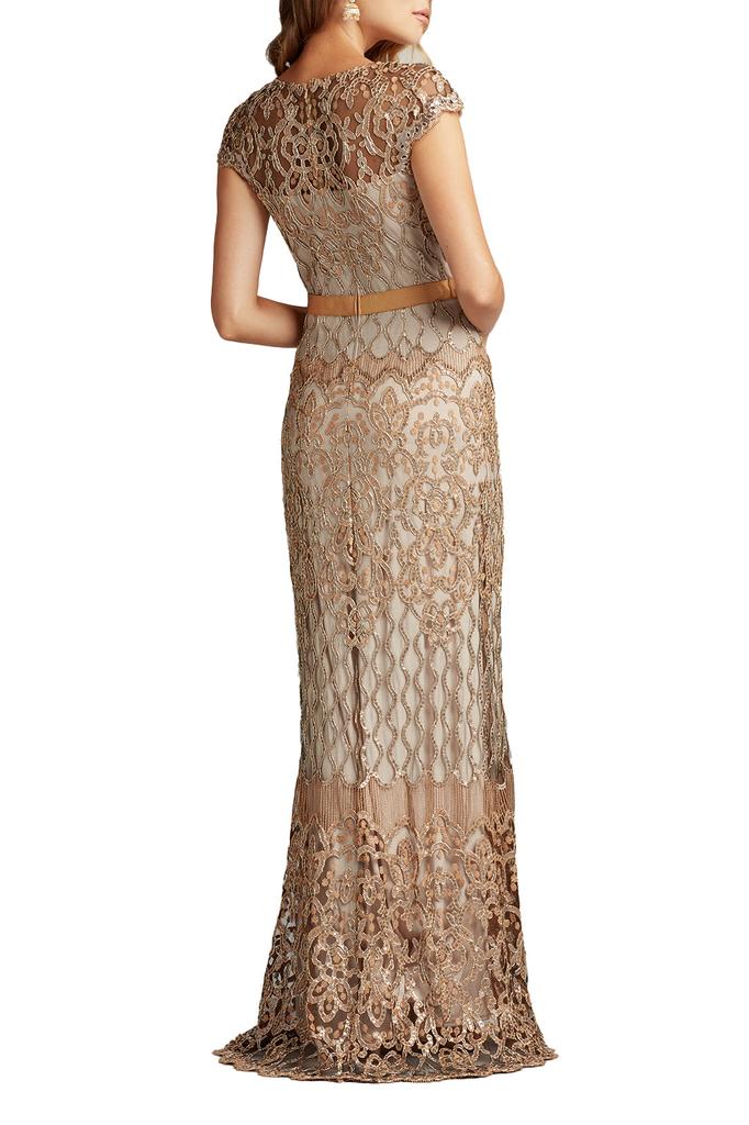 Tadashi Shoji Miranda Sequin Embroidered Gown